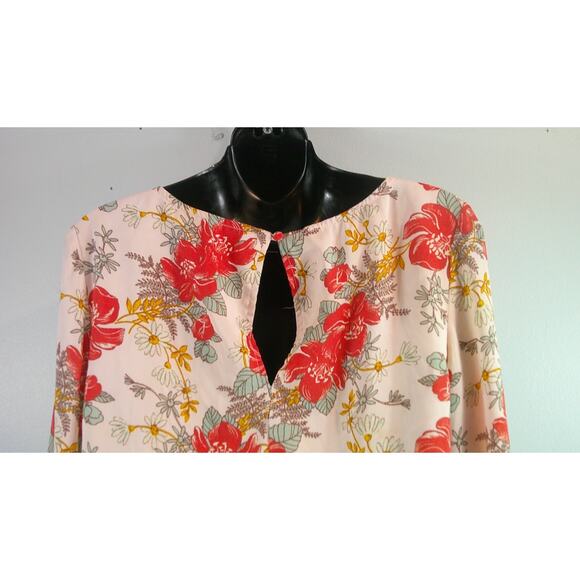 Lulus Always Thriving Blush Pink Floral Bell Sleeves Romper Women's Medium - Picture 6 of 9